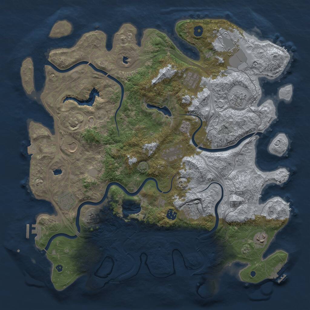 Rust Map: Procedural Map, Size: 4500, Seed: 1979040125, 16 Monuments