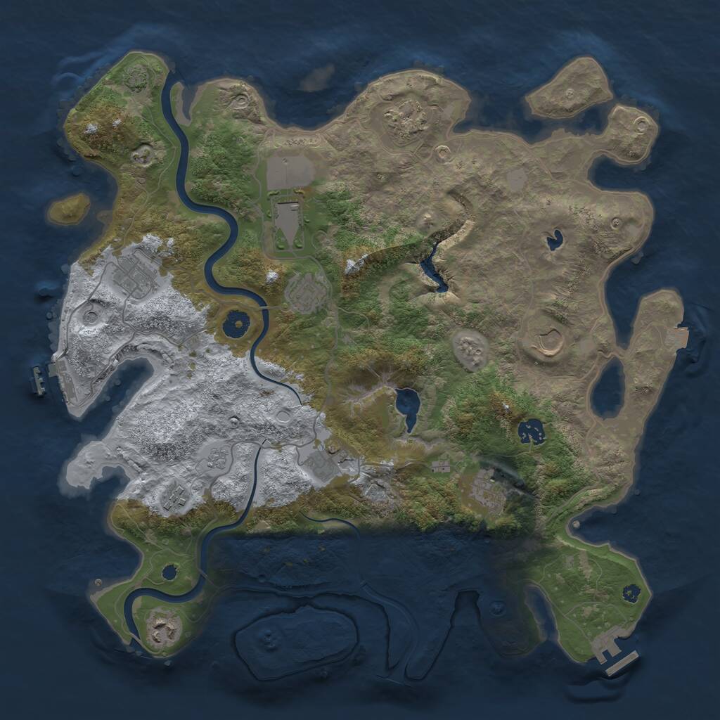 Rust Map: Procedural Map, Size: 4000, Seed: 23978, 16 Monuments