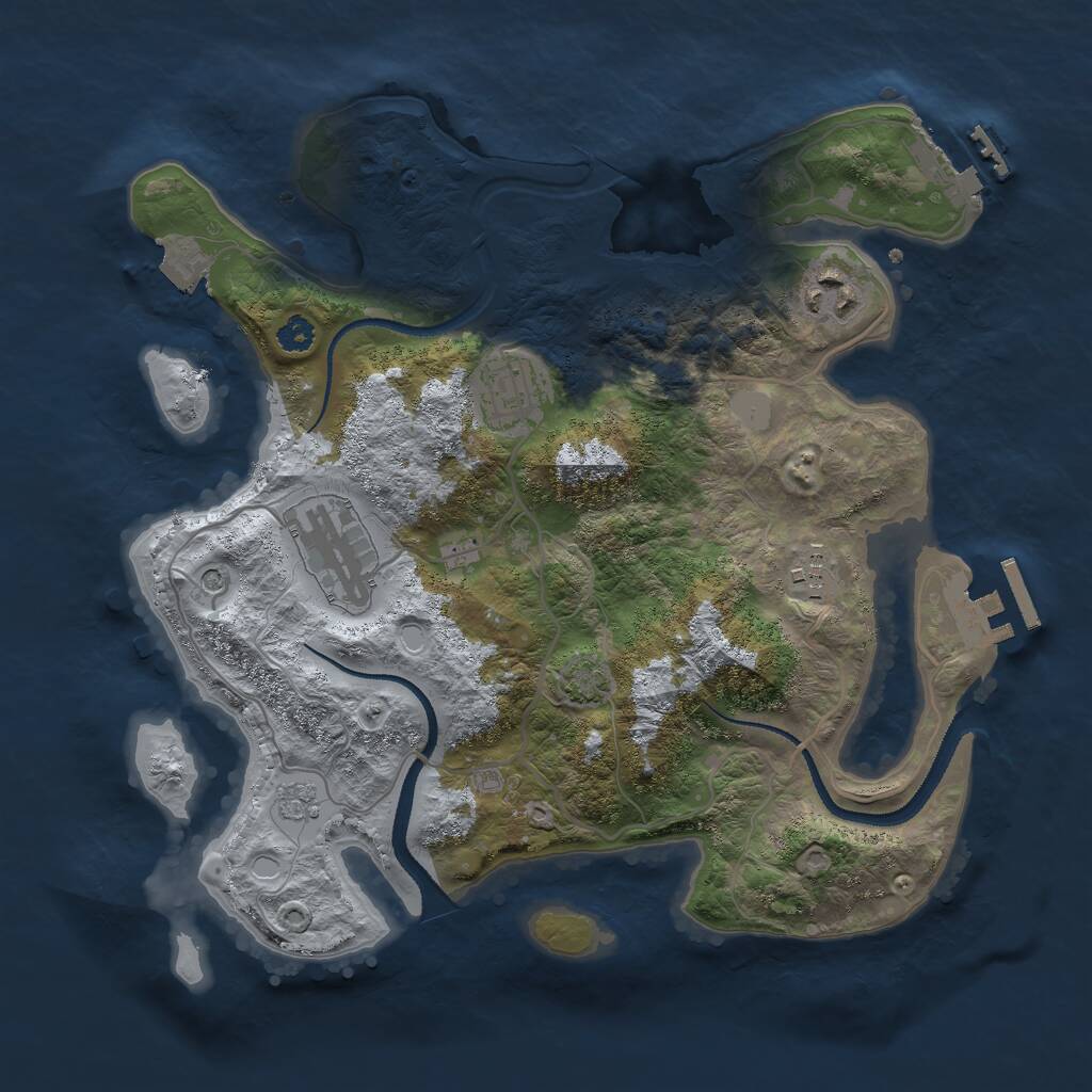 Rust Map: Procedural Map, Size: 3000, Seed: 719527514, 10 Monuments