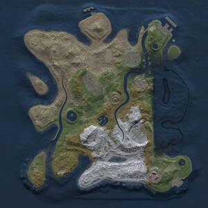 Thumbnail Rust Map: Procedural Map, Size: 3000, Seed: 771302934, 11 Monuments