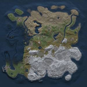 Thumbnail Rust Map: Procedural Map, Size: 4000, Seed: 1893964386, 15 Monuments