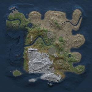 Thumbnail Rust Map: Procedural Map, Size: 3000, Seed: 2074247202, 12 Monuments