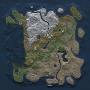 Thumbnail Rust Map: Procedural Map, Size: 4000, Seed: 1517676250, 17 Monuments