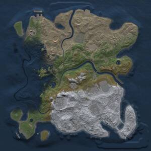 Thumbnail Rust Map: Procedural Map, Size: 3500, Seed: 129220450, 15 Monuments