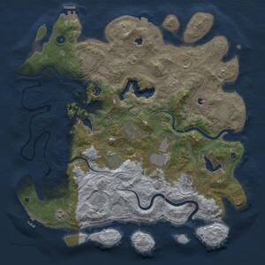 Thumbnail Rust Map: Procedural Map, Size: 4500, Seed: 1010112850, 19 Monuments