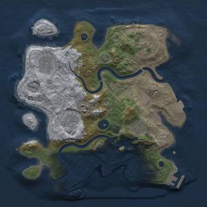 Thumbnail Rust Map: Procedural Map, Size: 3000, Seed: 1016320099, 12 Monuments