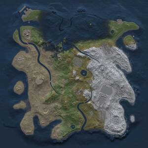 Thumbnail Rust Map: Procedural Map, Size: 3500, Seed: 1423525373, 15 Monuments
