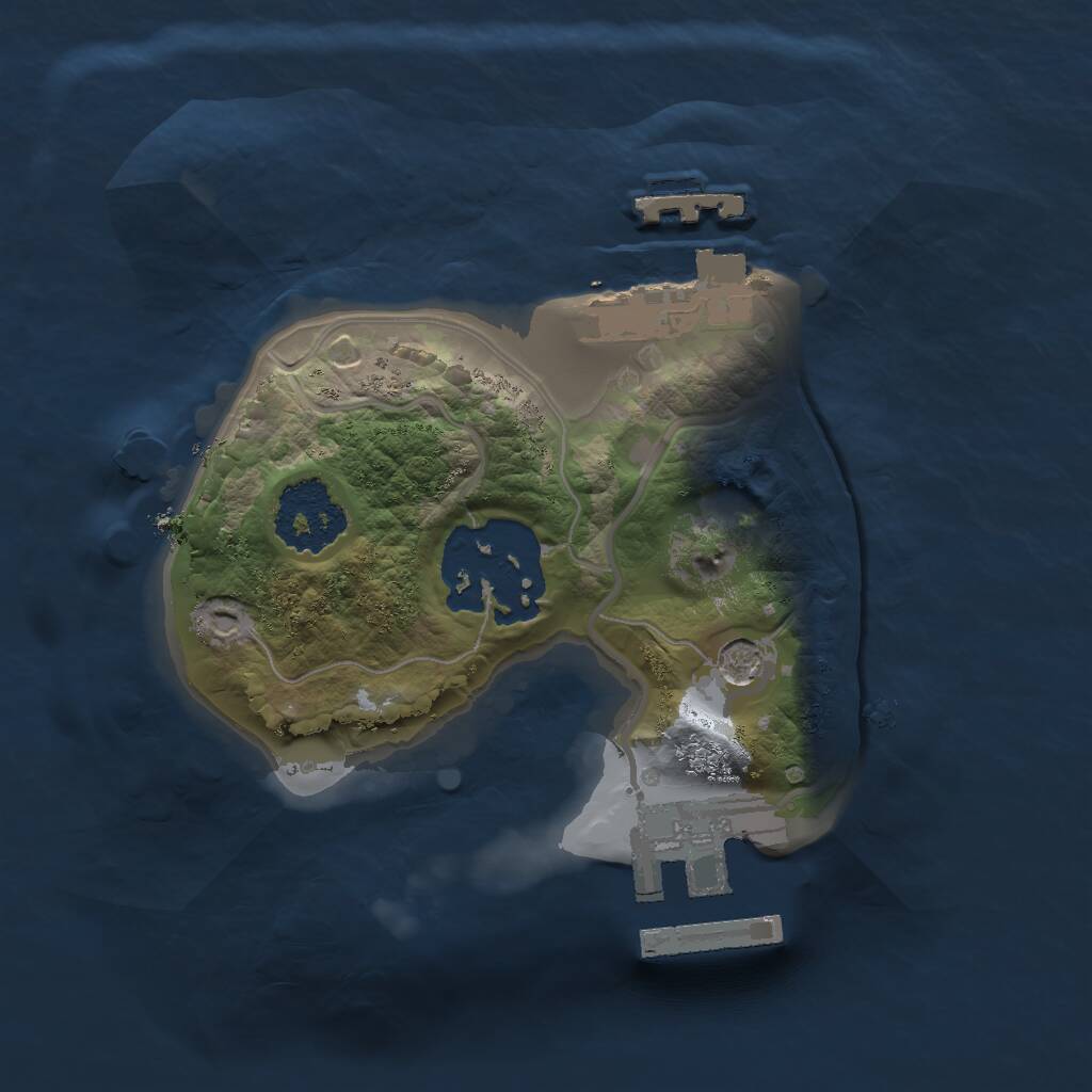 Rust Map: Procedural Map, Size: 1550, Seed: 814764574, 5 Monuments