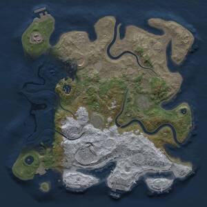 Thumbnail Rust Map: Procedural Map, Size: 3500, Seed: 508015413, 13 Monuments