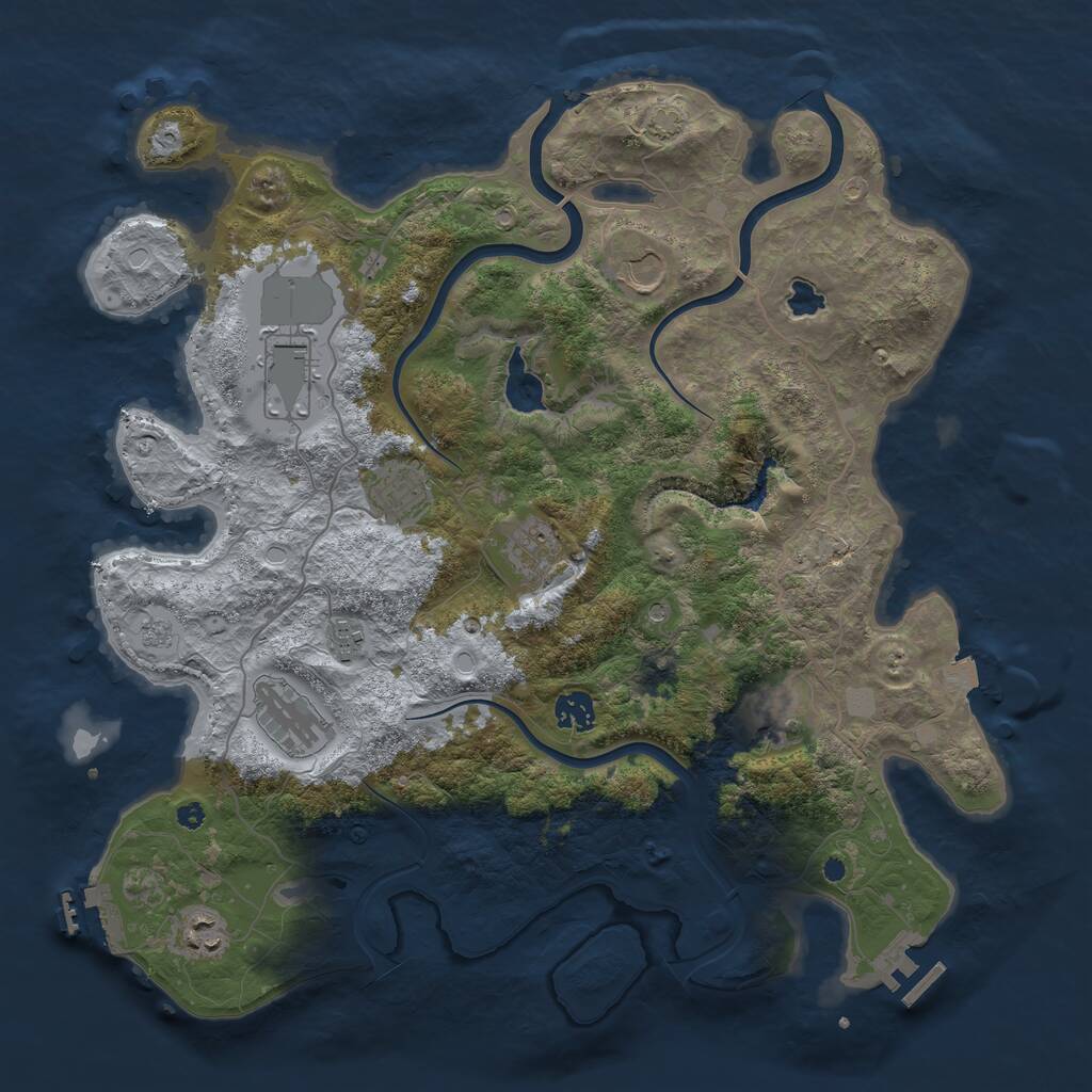 Rust Map: Procedural Map, Size: 4000, Seed: 976819814, 15 Monuments