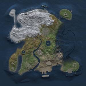 Thumbnail Rust Map: Procedural Map, Size: 2500, Seed: 1855062816, 9 Monuments