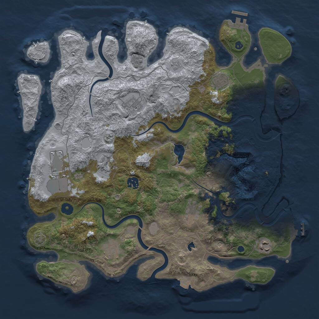 Rust Map: Procedural Map, Size: 4000, Seed: 629555950, 15 Monuments