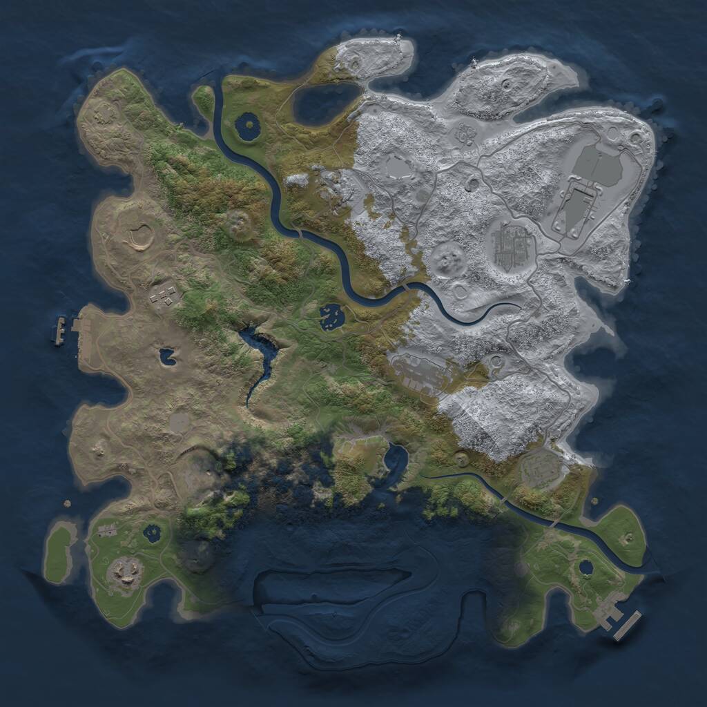 Rust Map: Procedural Map, Size: 4000, Seed: 769221, 16 Monuments