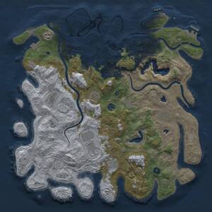 Thumbnail Rust Map: Procedural Map, Size: 4500, Seed: 32270856, 16 Monuments