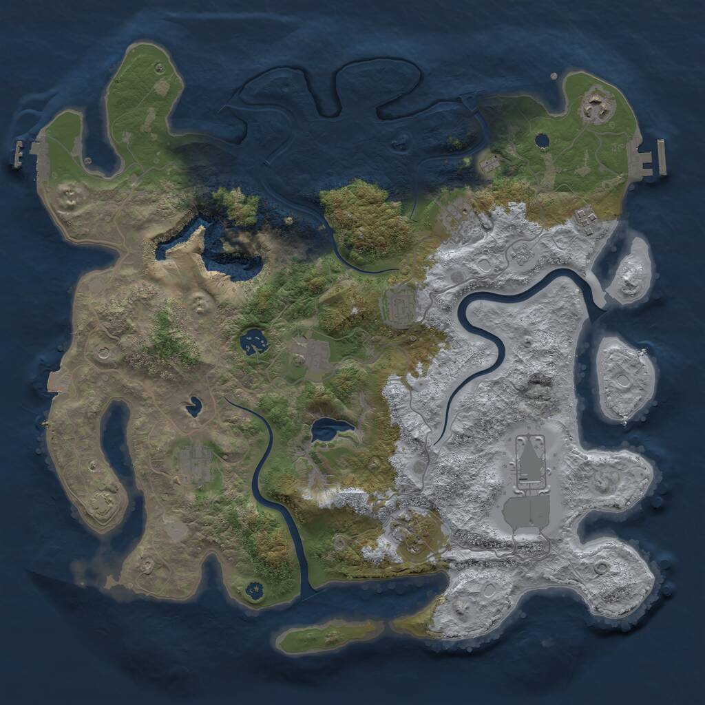 Rust Map: Procedural Map, Size: 4000, Seed: 2469956, 15 Monuments