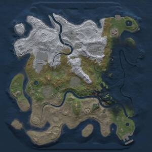 Thumbnail Rust Map: Procedural Map, Size: 3500, Seed: 1966869942, 12 Monuments