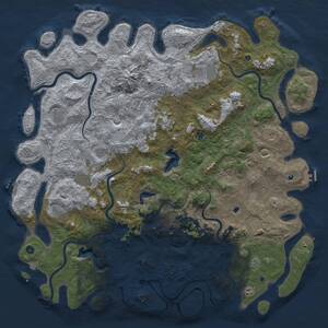 Thumbnail Rust Map: Procedural Map, Size: 6000, Seed: 1686125734, 17 Monuments
