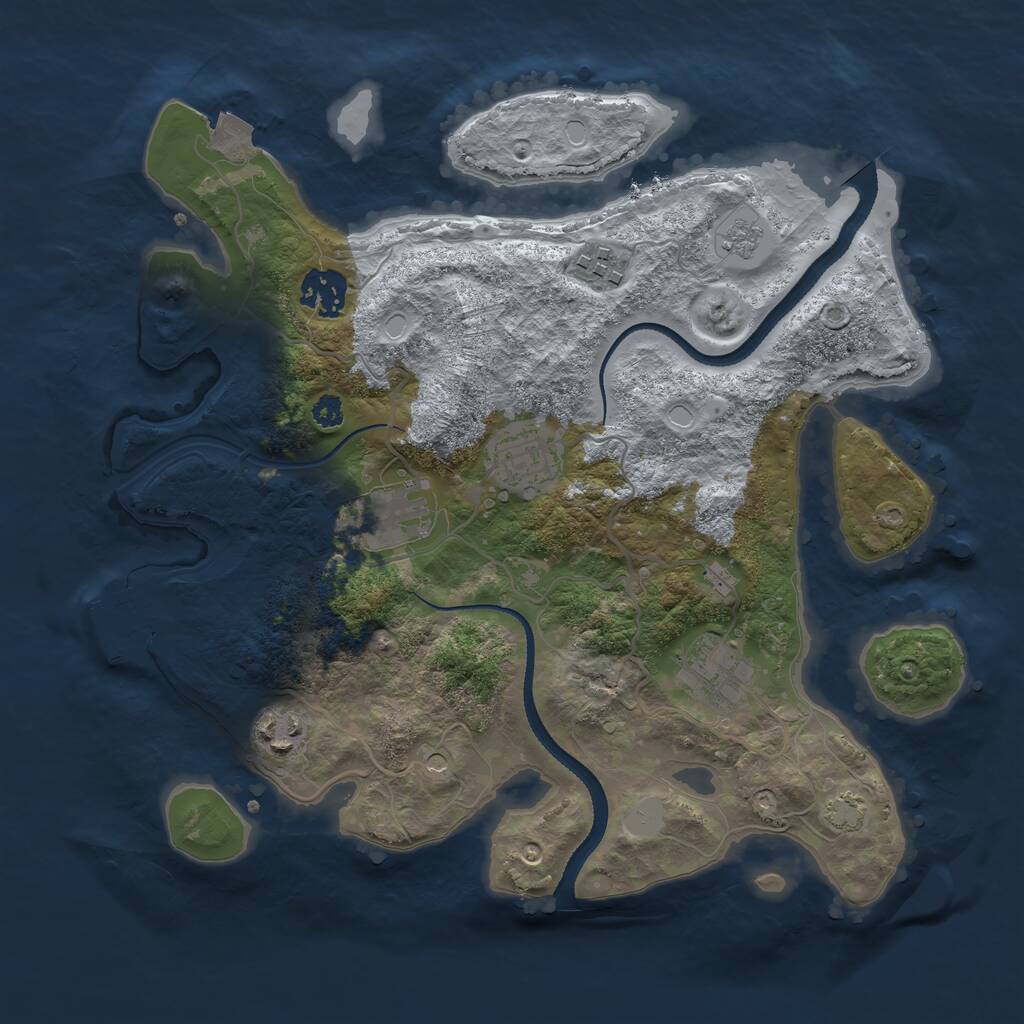Rust Map: Procedural Map, Size: 3200, Seed: 547774, 11 Monuments