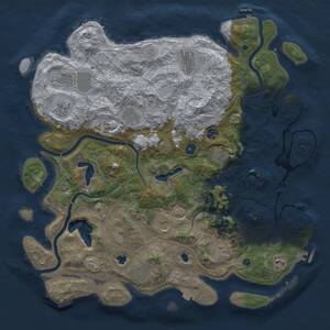 Thumbnail Rust Map: Procedural Map, Size: 4500, Seed: 293, 17 Monuments