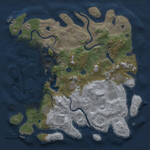 Thumbnail Rust Map: Procedural Map, Size: 4500, Seed: 1542686387, 16 Monuments