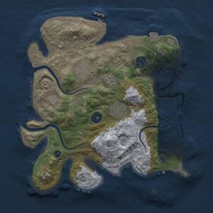 Thumbnail Rust Map: Procedural Map, Size: 3000, Seed: 1710526593, 11 Monuments