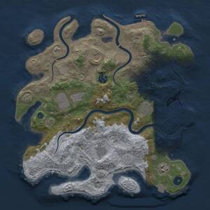 Thumbnail Rust Map: Procedural Map, Size: 3500, Seed: 43132, 13 Monuments