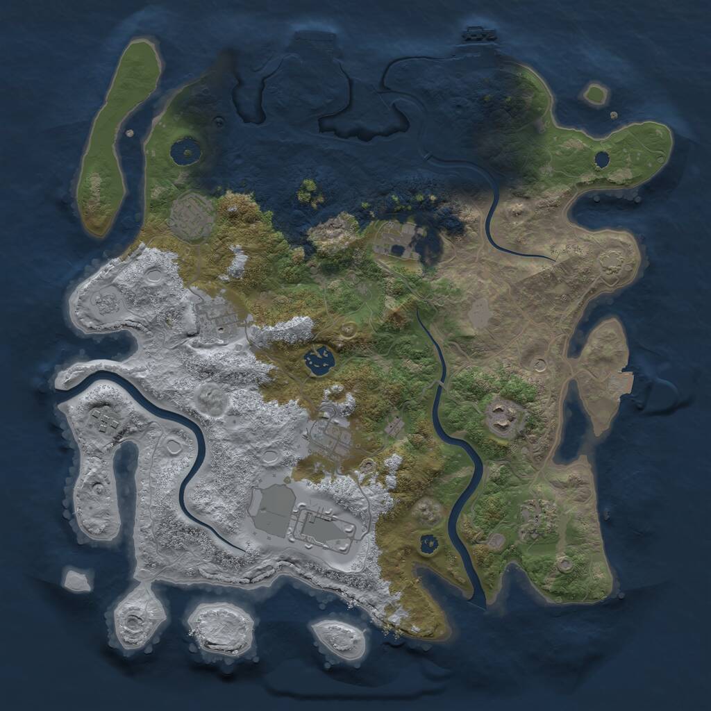 Rust Map: Procedural Map, Size: 3750, Seed: 1085387935, 15 Monuments