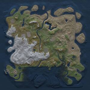 Thumbnail Rust Map: Procedural Map, Size: 4500, Seed: 1514087427, 16 Monuments