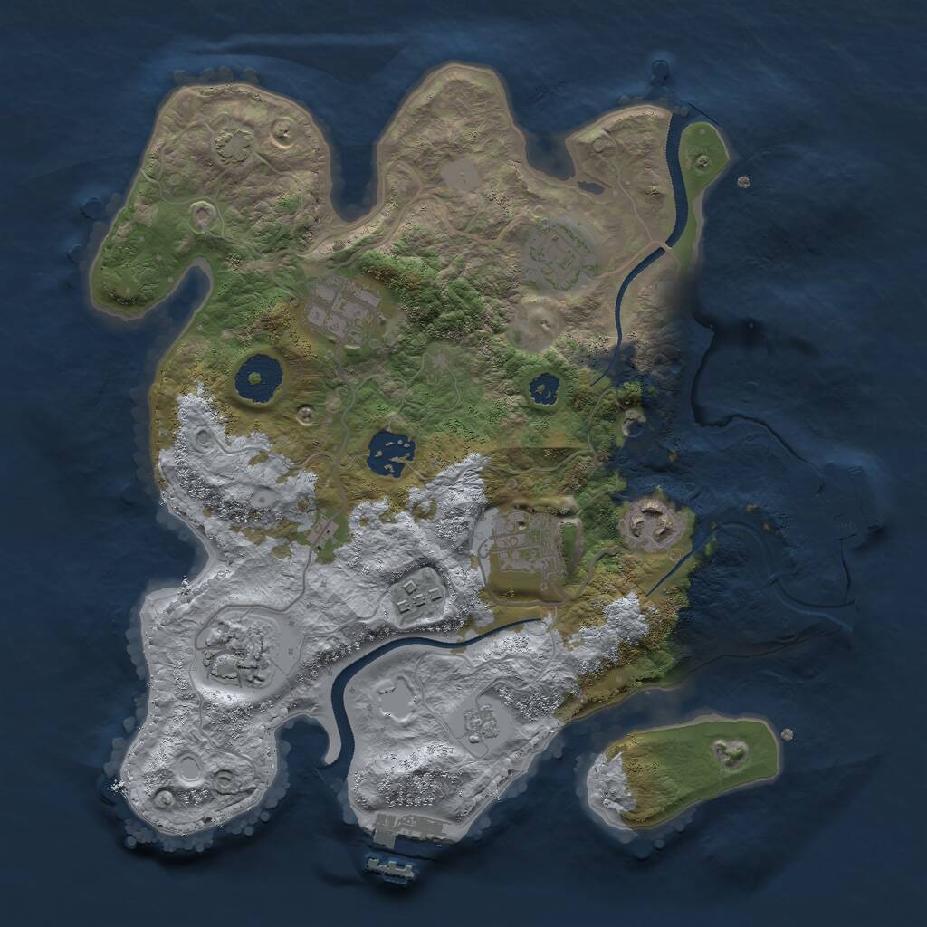 Rust Map: Procedural Map, Size: 3000, Seed: 1137927127, 13 Monuments