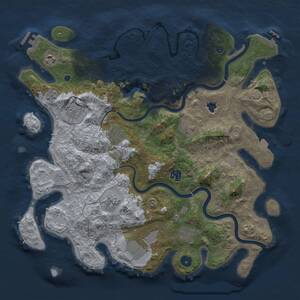 Thumbnail Rust Map: Procedural Map, Size: 4000, Seed: 671999423, 15 Monuments