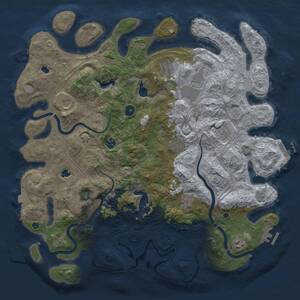 Thumbnail Rust Map: Procedural Map, Size: 4500, Seed: 199921639, 16 Monuments
