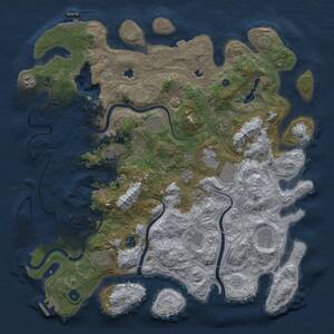 Thumbnail Rust Map: Procedural Map, Size: 4500, Seed: 233212324, 16 Monuments