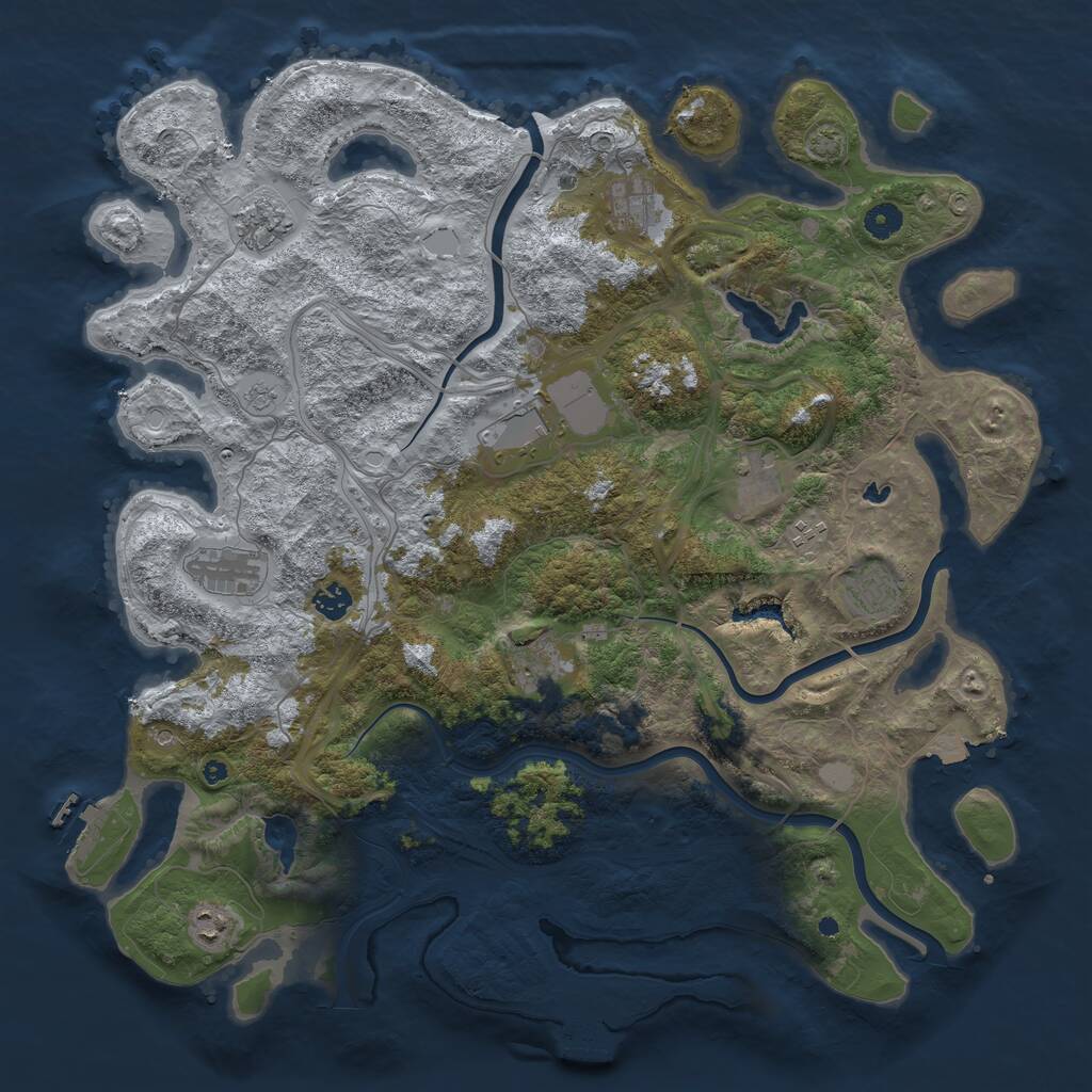 Rust Map: Procedural Map, Size: 4500, Seed: 1904683727, 16 Monuments
