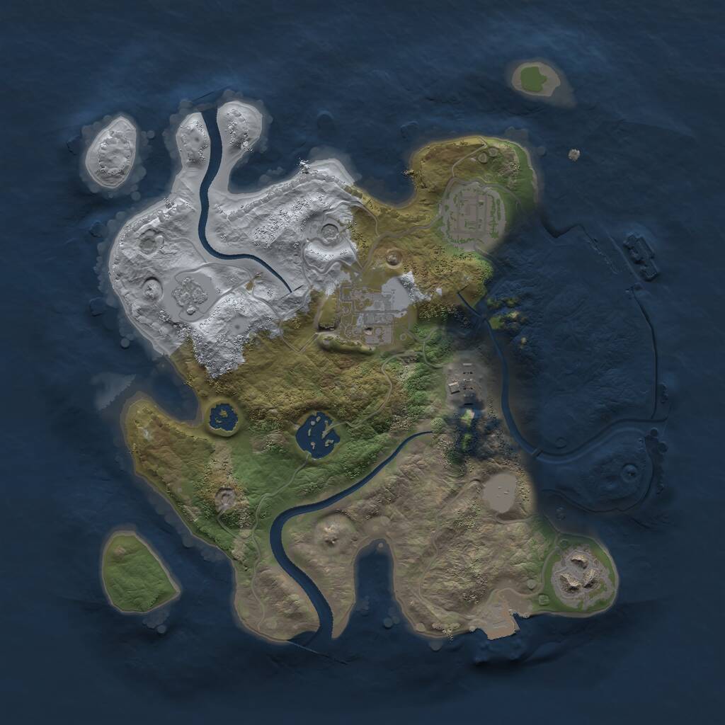 Rust Map: Procedural Map, Size: 2600, Seed: 975316170, 9 Monuments
