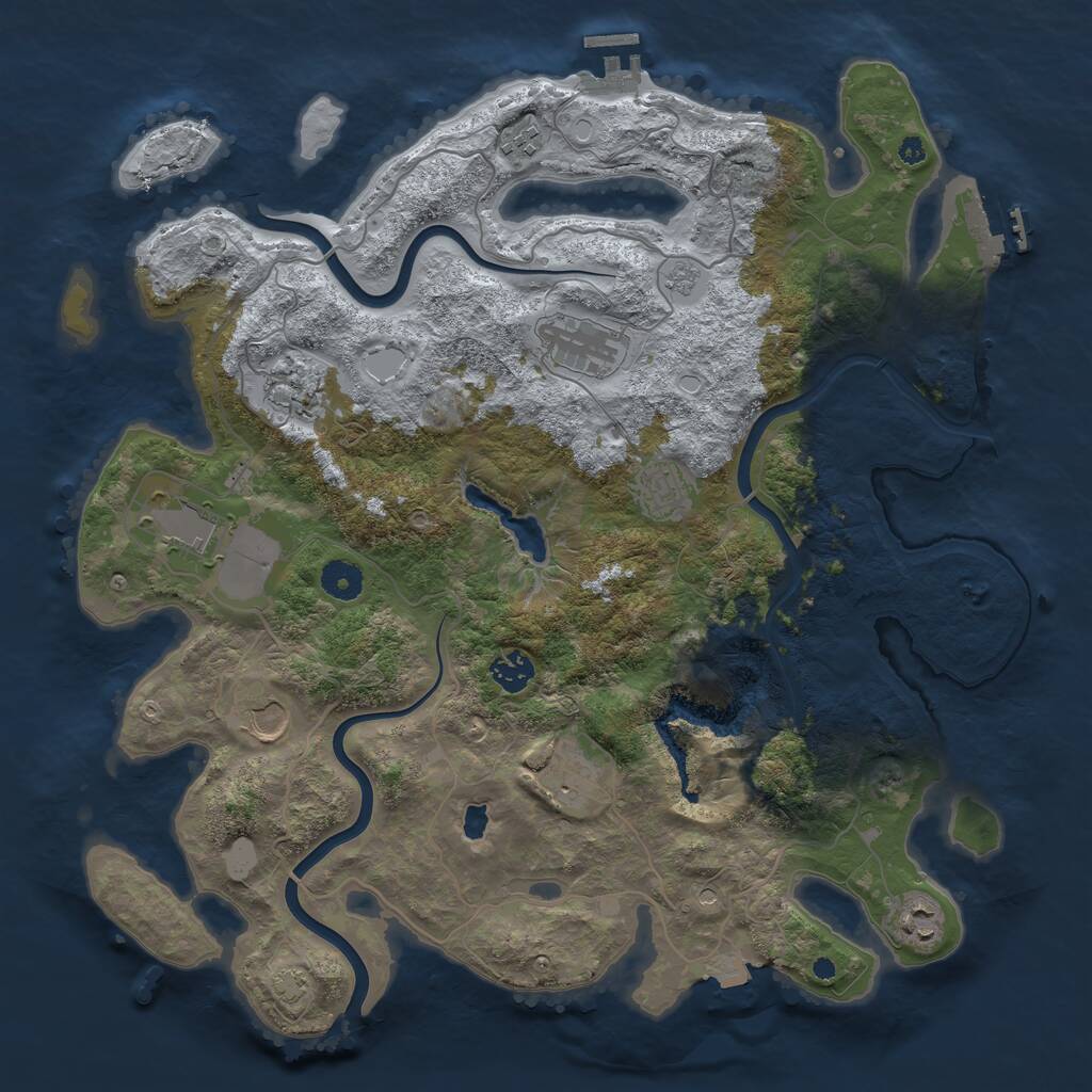 Rust Map: Procedural Map, Size: 4000, Seed: 61905483, 15 Monuments