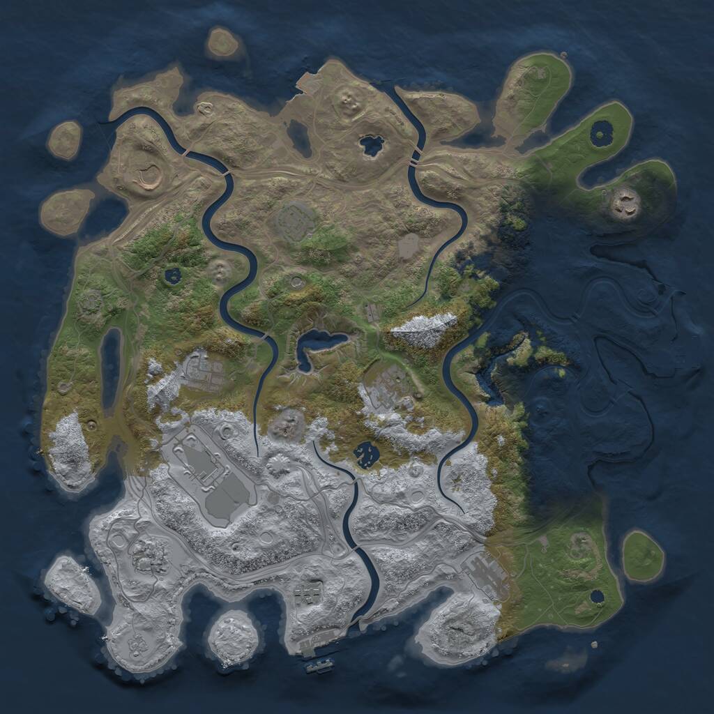 Rust Map: Procedural Map, Size: 4250, Seed: 1335975988, 16 Monuments