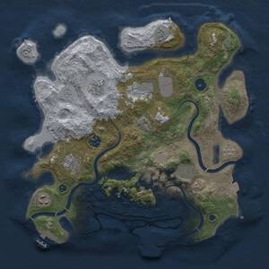 Thumbnail Rust Map: Procedural Map, Size: 3500, Seed: 1035013273, 14 Monuments