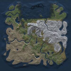 Thumbnail Rust Map: Procedural Map, Size: 5000, Seed: 958556, 17 Monuments