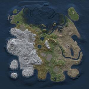 Thumbnail Rust Map: Procedural Map, Size: 3500, Seed: 16450, 15 Monuments