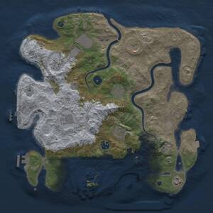 Thumbnail Rust Map: Procedural Map, Size: 3700, Seed: 1825885109, 15 Monuments