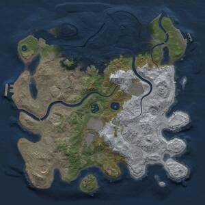 Thumbnail Rust Map: Procedural Map, Size: 3500, Seed: 1857809694, 15 Monuments