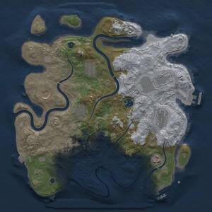 Thumbnail Rust Map: Procedural Map, Size: 3500, Seed: 258332, 15 Monuments