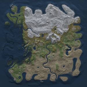 Thumbnail Rust Map: Procedural Map, Size: 5015, Seed: 1, 17 Monuments