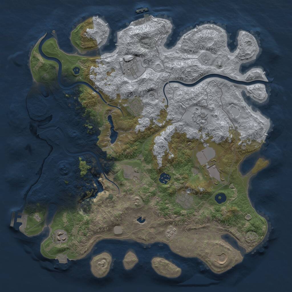 Rust Map: Procedural Map, Size: 4000, Seed: 521421639, 16 Monuments