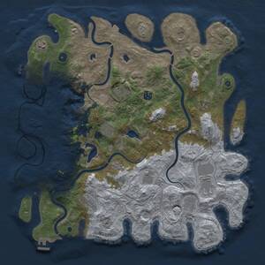Thumbnail Rust Map: Procedural Map, Size: 4500, Seed: 124884, 17 Monuments