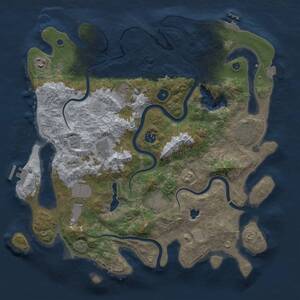Thumbnail Rust Map: Procedural Map, Size: 4000, Seed: 71208231, 16 Monuments