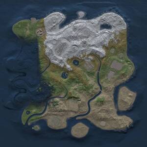 Thumbnail Rust Map: Procedural Map, Size: 3500, Seed: 2121109176, 16 Monuments