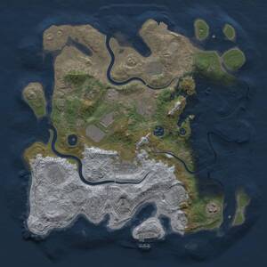 Thumbnail Rust Map: Procedural Map, Size: 3750, Seed: 1256175347, 16 Monuments