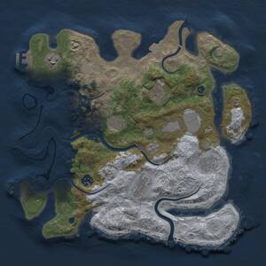 Thumbnail Rust Map: Procedural Map, Size: 3500, Seed: 1301899890, 14 Monuments