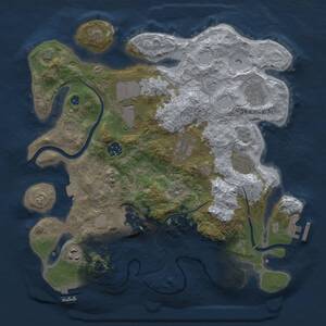 Thumbnail Rust Map: Procedural Map, Size: 3500, Seed: 848087, 16 Monuments